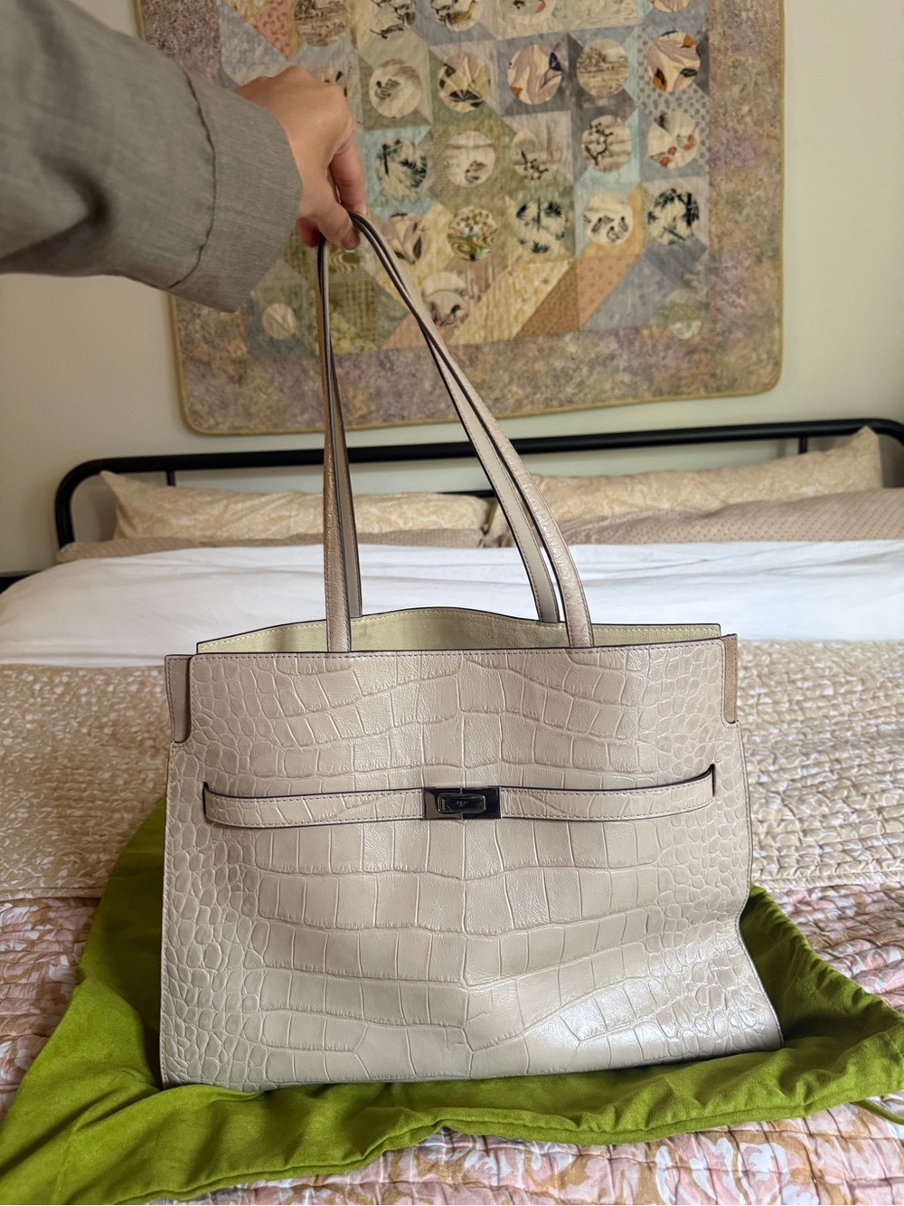TORY BURCH LEE RADZIWILL CROC TOTE